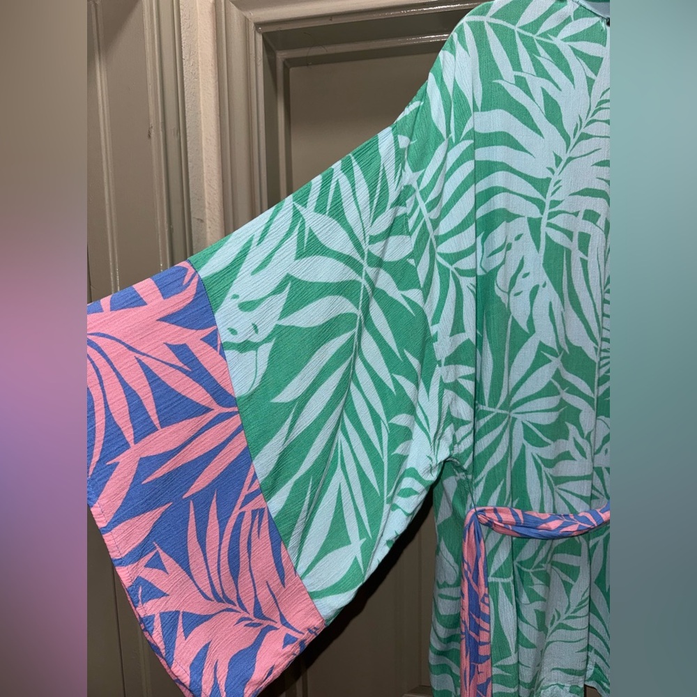 Billabong Loveland Tropical Green Kimono Cover-Up for Women size Small - Picture 8 of 13